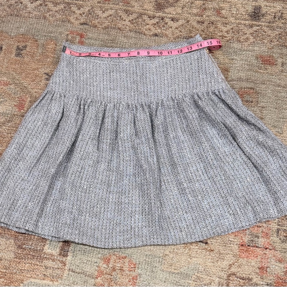 RED Valentino Textured Gray A-Line Skirt